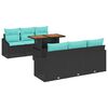 vidaXL Ensemble de salle &agrave; manger pour jardin 7 pcs Noir et Sarcelle