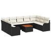 vidaXL Ensemble de canap&eacute; de jardin 10 pc Noir et Cr&egrave;me polyrotin