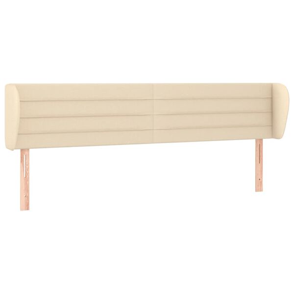 vidaXL T&ecirc;te de lit avec oreilles Cr&egrave;me 203x23x78/88 cm Tissu