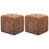 vidaXL 2 pcs Poufs Marron 30 x 30 x 30 cm Similicuir daim