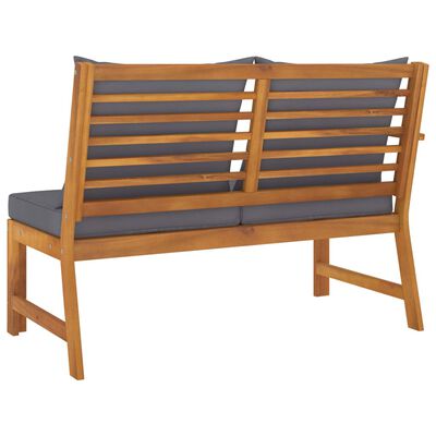 vidaXL Banc de jardin 114,5 cm avec coussin gris foncé Bois d'acacia