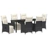 vidaXL Ensemble de salle &agrave; manger pour jardin 7 pc Noir polyrotin