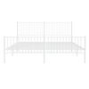 vidaXL Cadre de lit m&eacute;tal sans matelas et pied de lit blanc 200x200 cm