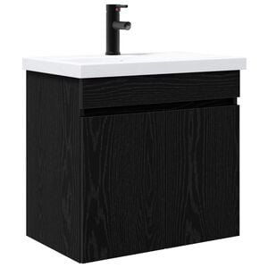 vidaXL Meuble de salle de bain avec robinet Ch&ecirc;ne noir