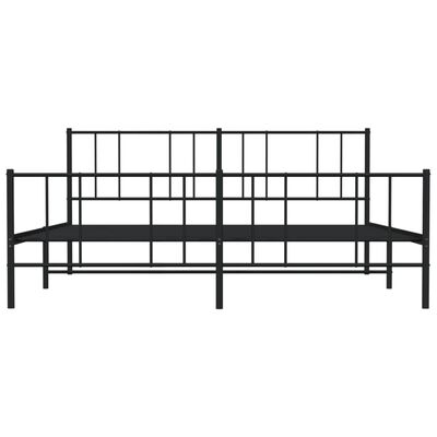 vidaXL Cadre de lit métal sans matelas avec pied de lit noir 183x213cm