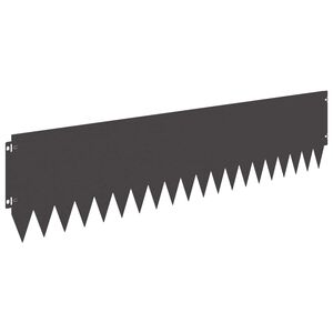 vidaXL Bordure de Pelouse 20 pcs 103 x 25 cm Acier Noir