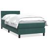 vidaXL Sommier &agrave; lattes de lit et matelas vert fonc&eacute; 100x210cm velours