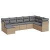 vidaXL Salon de jardin avec coussins 8 pcs beige r&eacute;sine tress&eacute;e