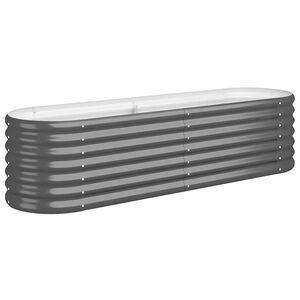 vidaXL Lit sur&eacute;lev&eacute; de jardin Acier galvanis&eacute; Anthracite