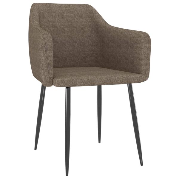 vidaXL Chaises &agrave; manger lot de 2 taupe tissu