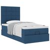 VidaXL Cadre de lit ottoman avec matelas bleu 80x200 cm tissu