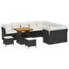 vidaXL Ensemble de canap&eacute; de jardin 12 pc Noir polyrotin