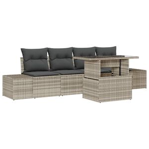 vidaXL Ensemble de canap&eacute; de jardin 5 pcs Gris clair et gris fonc&eacute;