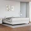 vidaXL Sommier &agrave; lattes de lit avec matelas Blanc 200x200cm Similicuir