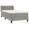 vidaXL Sommier &agrave; lattes de lit et matelas Gris clair 90x200 cm Velours