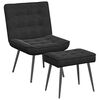 vidaXL Chaise de relaxation avec tabouret Noir Velours