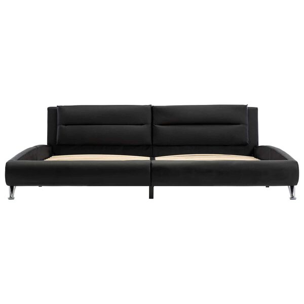 vidaXL Cadre de lit avec t&ecirc;te de lit Noir 160 x 200 cm Simili cuir