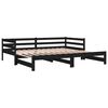 vidaXL Lit coulissant sans matelas noir 90x190 cm