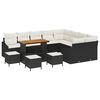 vidaXL Ensemble de canap&eacute; de jardin 13 pc Noir polyrotin