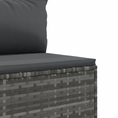 vidaXL Salon de jardin avec coussins 7 pcs gris résine tressée