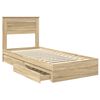 vidaXL Lit de Rangement Ch&ecirc;ne Sonoma 90 x 190 cm Bois d'ing&eacute;nierie