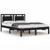 vidaXL Cadre de lit sans matelas noir 140x190 cm bois massif