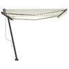 vidaXL Auvent automatique avec capteur de vent et LED 400x300 cm Crème