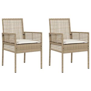 vidaXL Chaise de jardin 2 pcs Beige 55 x 53 x 85 cm polyrotin