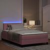 vidaXL Lit &agrave; ressort LED avec matelas Rose 120 x 190 cm Velours
