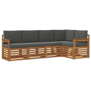 vidaXL Ensemble de canap&eacute;s d'ext&eacute;rieur 5 pc Naturel et Anthracite