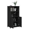 vidaXL Buffet haut noir 62x36x121,5 cm bois d'ing&eacute;nierie