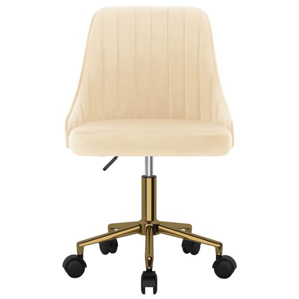 vidaXL Chaises pivotantes &agrave; manger lot de 2 cr&egrave;me velours