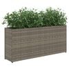 vidaXL Jardini&egrave;res avec 2 pots 2 pcs gris 90x20x40 cm r&eacute;sine tress&eacute;e