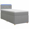 vidaXL Lit boxspring avec matelas Gris clair 90 x 190 cm Tissu
