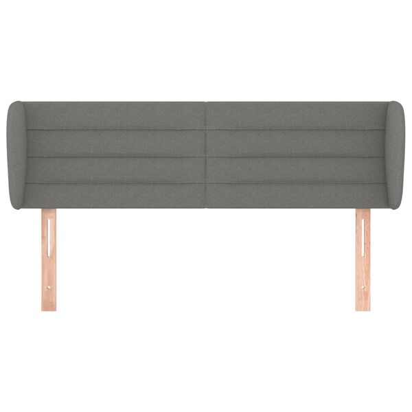 vidaXL T&ecirc;te de lit avec oreilles Gris fonc&eacute; 147x23x78/88 cm Tissu
