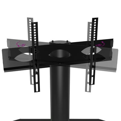 vidaXL Meuble TV d'angle 2 niveaux pour 32-70 pouces noir