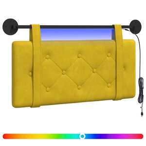 vidaXL T&ecirc;te de lit suspendue Avec lumi&egrave;re LED Jaune Velours