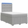 vidaXL Lit boxspring LED avec matelas Gris clair 120 x 190 cm Tissu