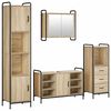vidaXL Ensemble d'armoire de salle de bain 4 pc Ch&ecirc;ne Sonoma