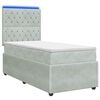 vidaXL Lit boxspring LED avec matelas Gris clair 80 x 200 cm Velours
