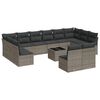 vidaXL Salon de jardin avec coussins 13 pcs gris r&eacute;sine tress&eacute;e
