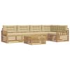 vidaXL Ensemble de canap&eacute;s d'ext&eacute;rieur 6 pc Blanc et Beige Polyester