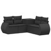 vidaXL Ensemble de Canap&eacute;s 5 pc Noir Rattan synth&eacute;tique et acier