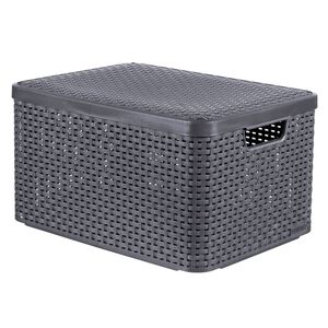Curver Bo&icirc;te de rangement avec couvercle Style L 30 L Argent m&eacute;tallis&eacute;