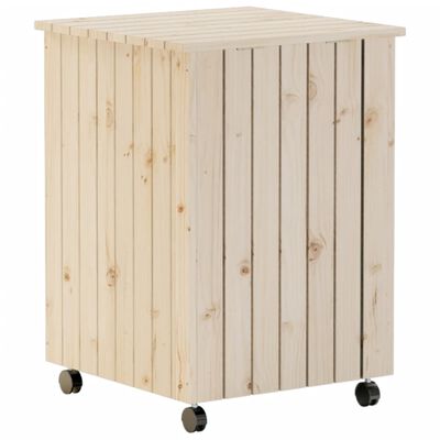 vidaXL Panier à linge et roulettes RANA 45x45x64 cm bois massif de pin