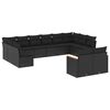 vidaXL Salon de jardin 12 pcs avec coussins noir r&eacute;sine tress&eacute;e