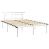 vidaXL Cadre de lit sans matelas blanc m&eacute;tal 160x200 cm