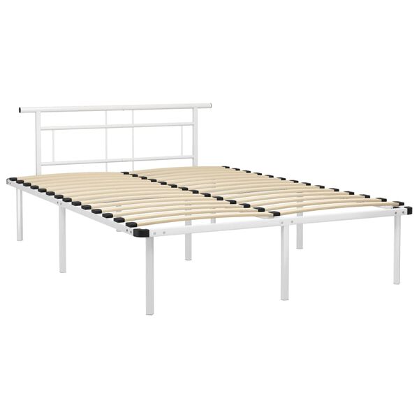 vidaXL Cadre de lit sans matelas blanc m&eacute;tal 160x200 cm