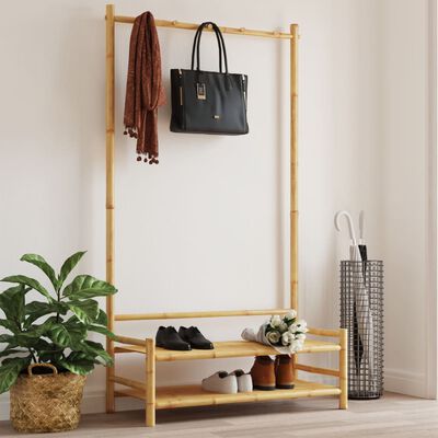 vidaXL Porte-vêtement avec étagères 103x40x183 cm bambou