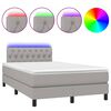 vidaXL Sommier &agrave; lattes de lit matelas LED gris clair 120x190 cm tissu